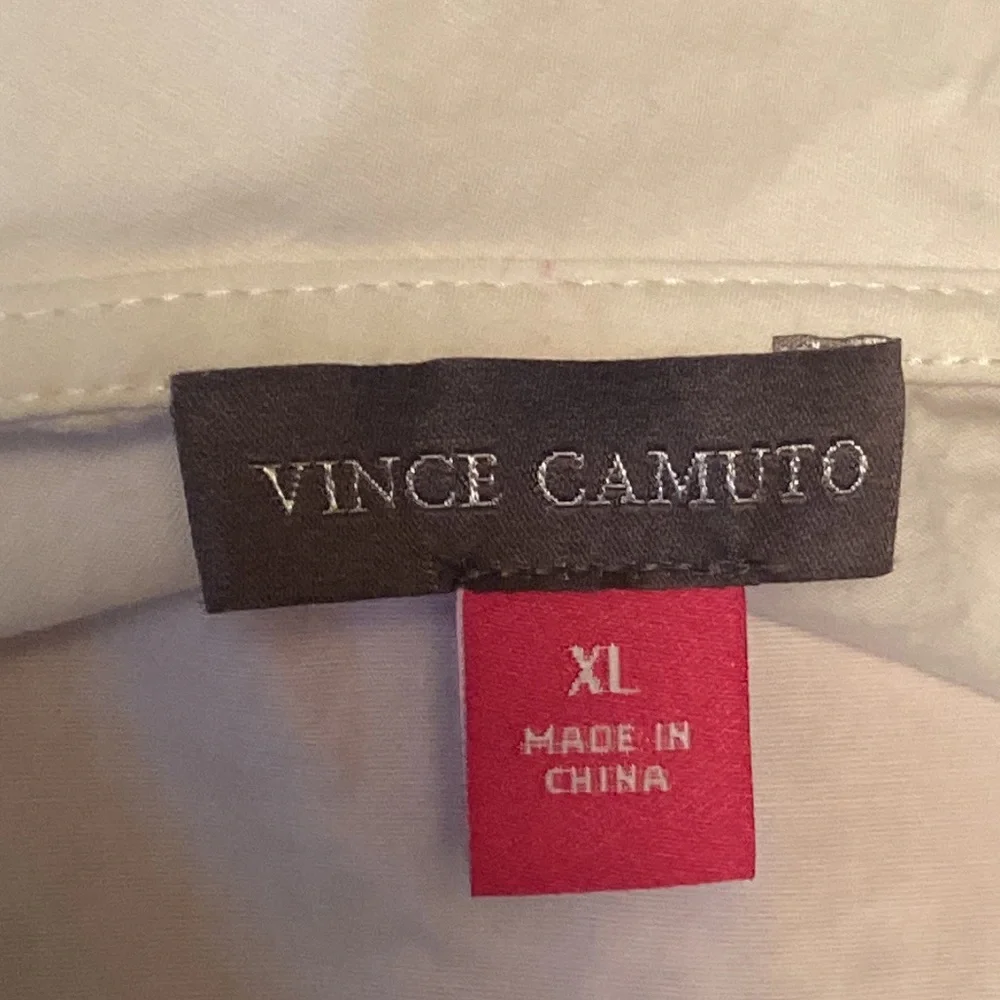 Vince Camuto Cotton Stretch Weave One Shoulder White Top Sz XL EUC